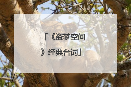 《盗梦空间》经典台词