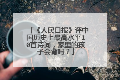 《人民日报》评中国历史上最高水平10首诗词,家里的孩子会背吗?