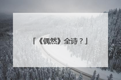 《偶然》全诗?