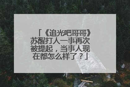 《追光吧哥哥》苏醒打人一事再次被提起,当事人现在都怎么样了?
