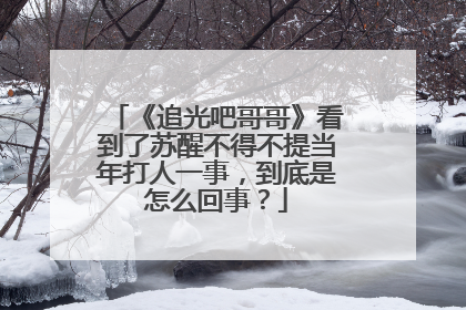 《追光吧哥哥》看到了苏醒不得不提当年打人一事,到底是怎么回事?