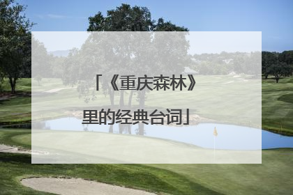 《重庆森林》里的经典台词