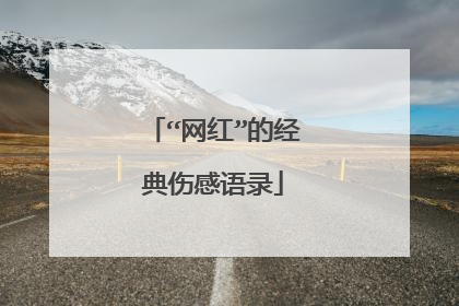 “网红”的经典伤感语录