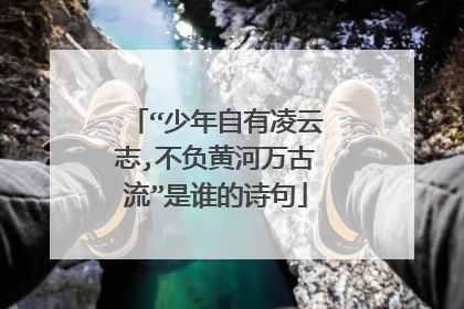 “少年自有凌云志,不负黄河万古流”是谁的诗句