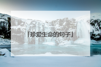珍爱生命的句子