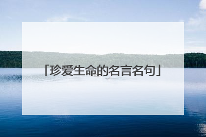 珍爱生命的名言名句