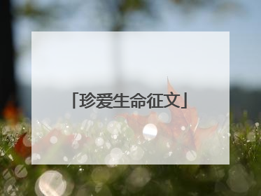 珍爱生命征文