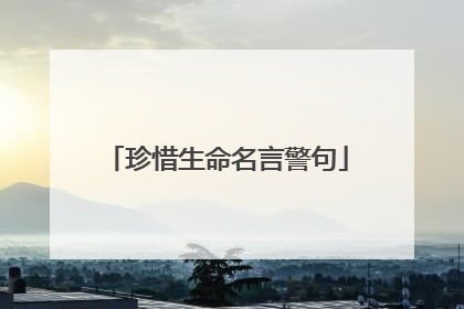 珍惜生命名言警句