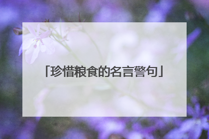 珍惜粮食的名言警句
