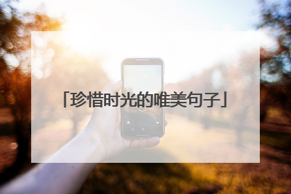 珍惜时光的唯美句子