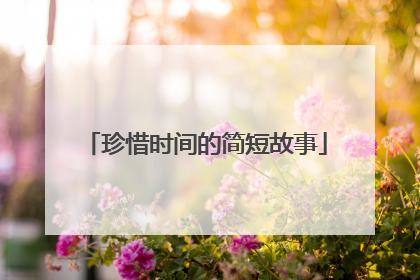 珍惜时间的简短故事