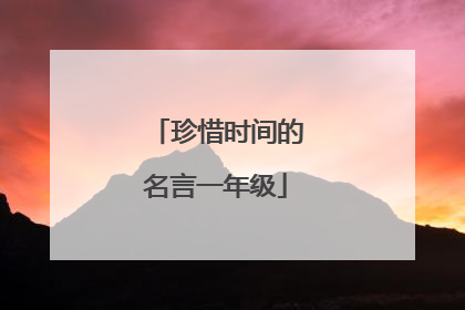 珍惜时间的名言一年级