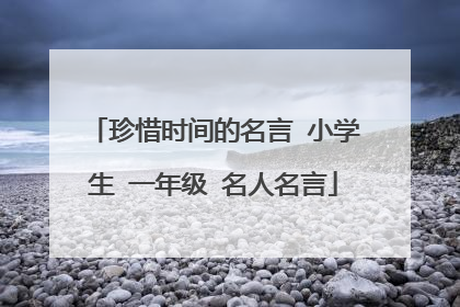 珍惜时间的名言 小学生 一年级 名人名言