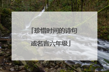 珍惜时间的诗句或名言六年级