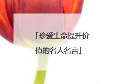 珍爱生命提升价值的名人名言