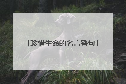 珍惜生命的名言警句