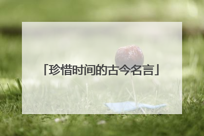 珍惜时间的古今名言