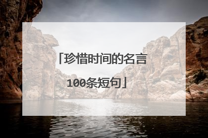 珍惜时间的名言100条短句