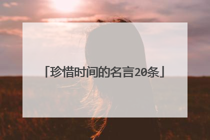 珍惜时间的名言20条