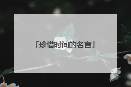 珍惜时间的名言