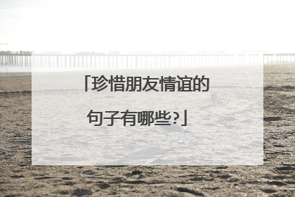 珍惜朋友情谊的句子有哪些?