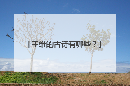 王维的古诗有哪些?