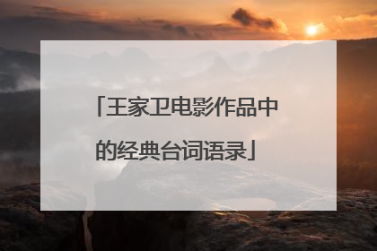 王家卫电影作品中的经典台词语录