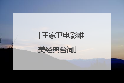 王家卫电影唯美经典台词