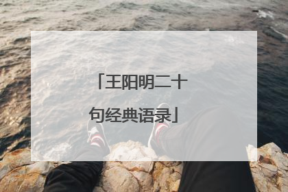 王阳明二十句经典语录