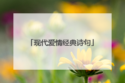 现代爱情经典诗句