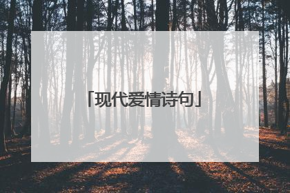现代爱情诗句