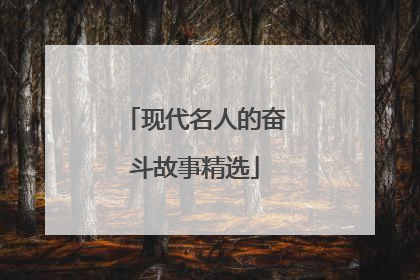 现代名人的奋斗故事精选