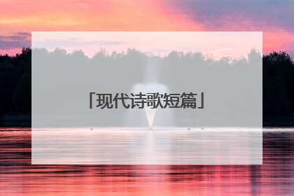 现代诗歌短篇