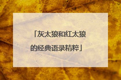 灰太狼和红太狼的经典语录精粹
