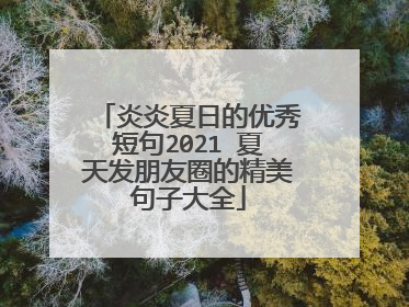炎炎夏日的优秀短句2021 夏天发朋友圈的精美句子大全