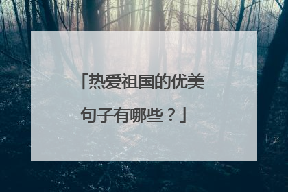 热爱祖国的优美句子有哪些?