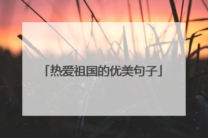 热爱祖国的优美句子