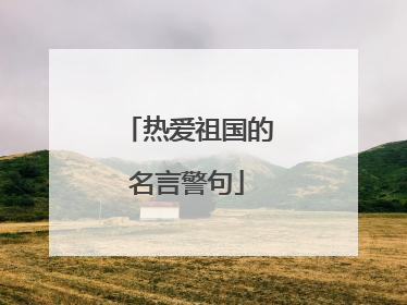 热爱祖国的名言警句
