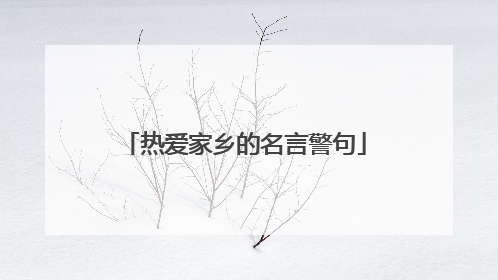 热爱家乡的名言警句