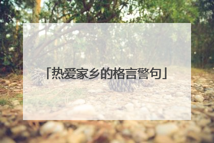 热爱家乡的格言警句