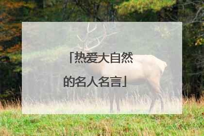 热爱大自然的名人名言