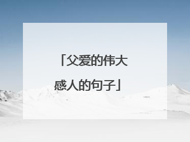 父爱的伟大感人的句子
