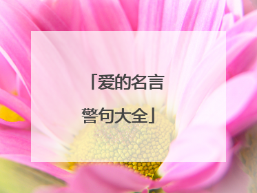爱的名言警句大全