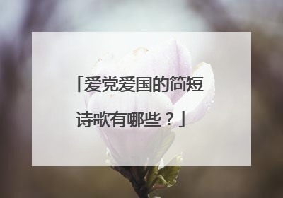 爱党爱国的简短诗歌有哪些?