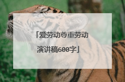 爱劳动尊重劳动演讲稿600字