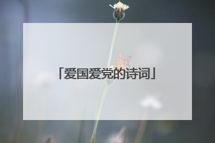 爱国爱党的诗词