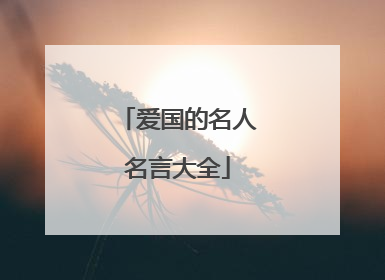 爱国的名人名言大全