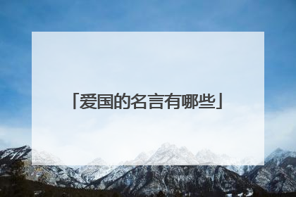 爱国的名言有哪些