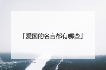 爱国的名言都有哪些