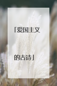 爱国主义的古诗